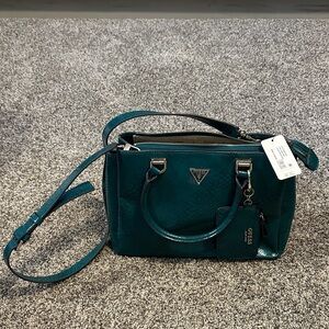 NWT Guess Moon Light Python Deep Teal Satchel